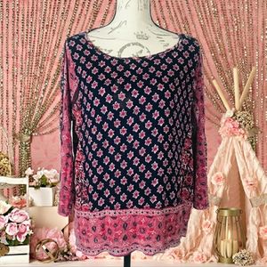 Lucky brand pink & purple boho top